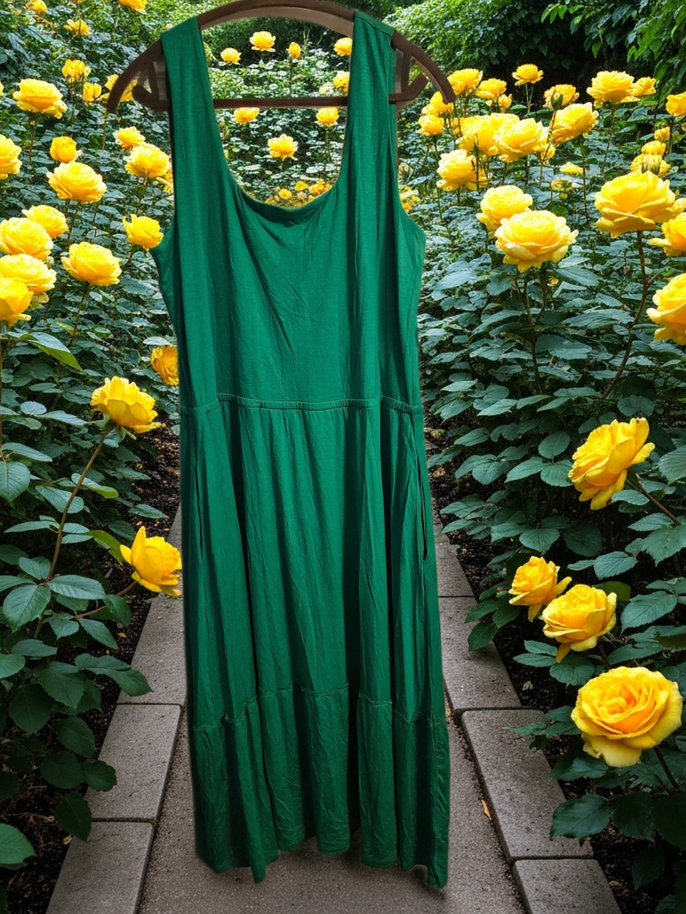 Jason Wu Emerald Green Asymmetrical Tiered Maxi Dress